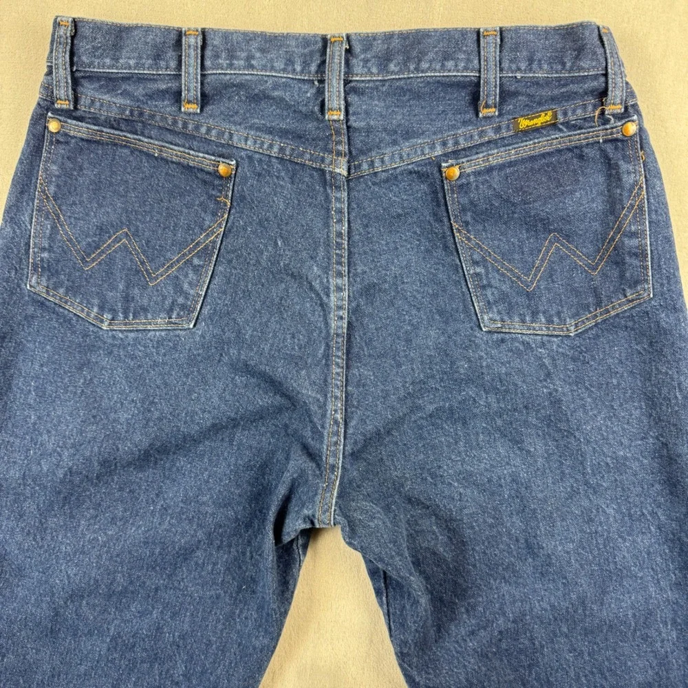Wrangler 13MWZPW Cowboy Cut Jeans Mens 36x36 Indigo Straight Leg Y2K Made in USA - Picture 10 of 11